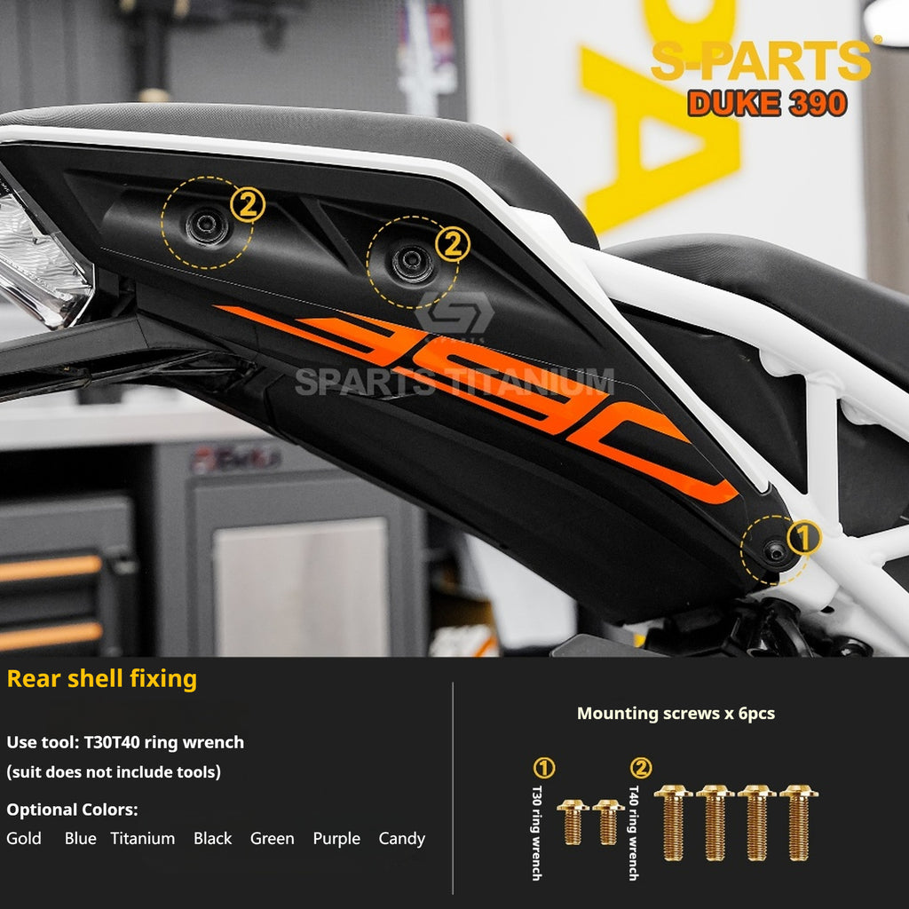 SPARTS Stan KTM DUKE 390 Dedicated · TC4 Titanium Full Motorcycle Bolt Kit