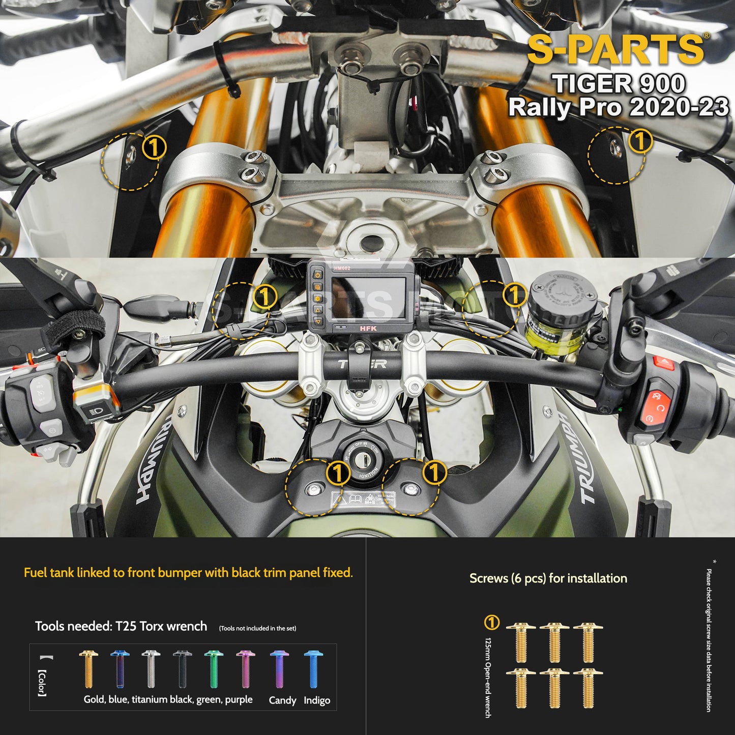 SPARTS Triumph Tiger 900 Rally Pro (2020–2023) Motorcycle Modified Titanium Alloy Bolts