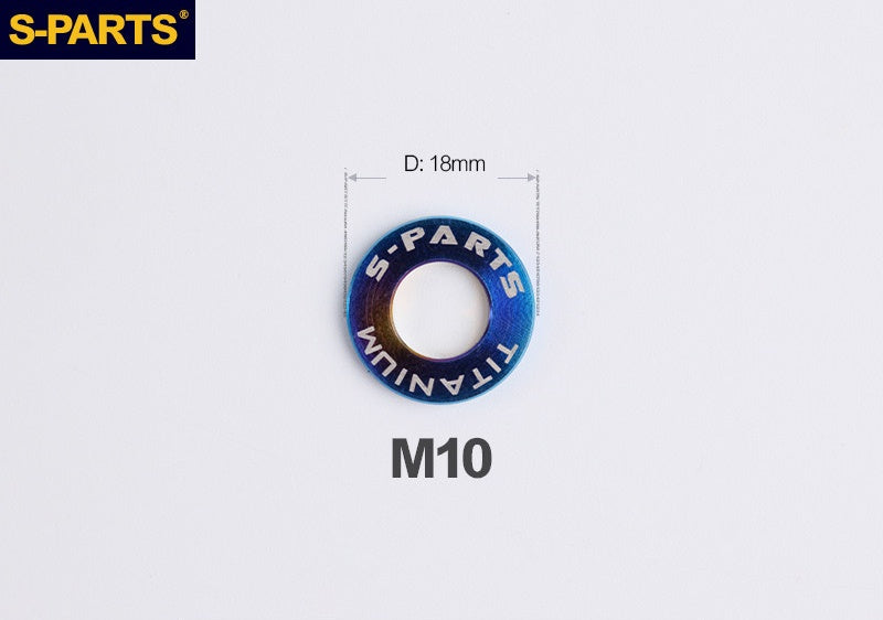 S-PARTS M8 / M10 / M12 / M14 TC4 Titanium Flat Washers for E-Bikes, Motorcycles & Bicycles