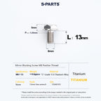 SPARTS Titanium Mirror Block-Off Bolts · M8/M10 Positive & Reverse Thread · Lightweight Motorcycle Plug Bolts