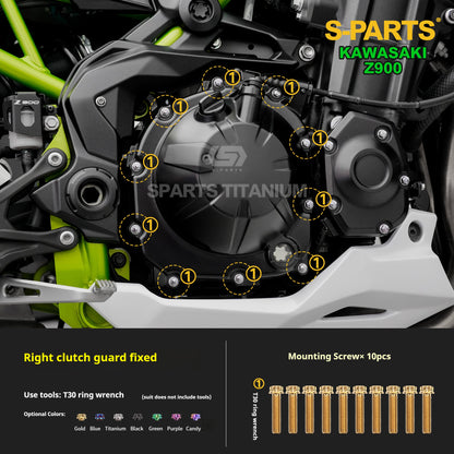 SPARTS TC4 Titanium Bolt Kit for Kawasaki Z900 2021 | Motorcycle Titanium Bolt Upgrade