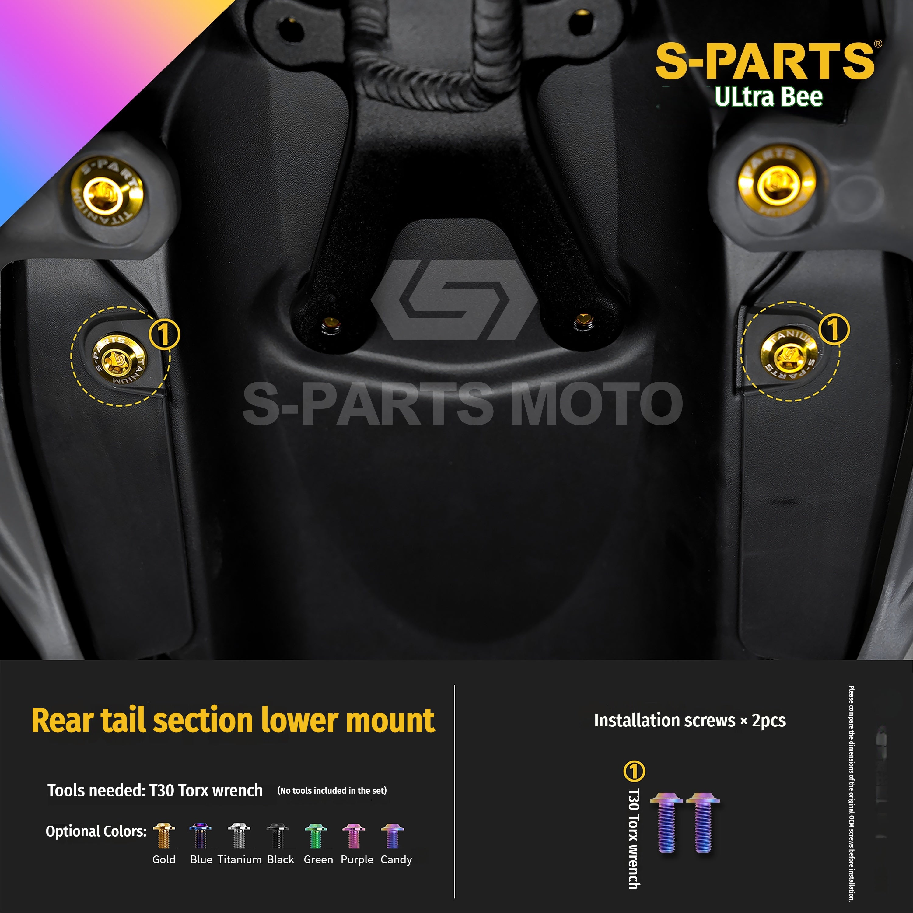 SPARTS Titanium Bolt Kit for Ultra Bee | Full Motorcycle Upgrade Set--candy