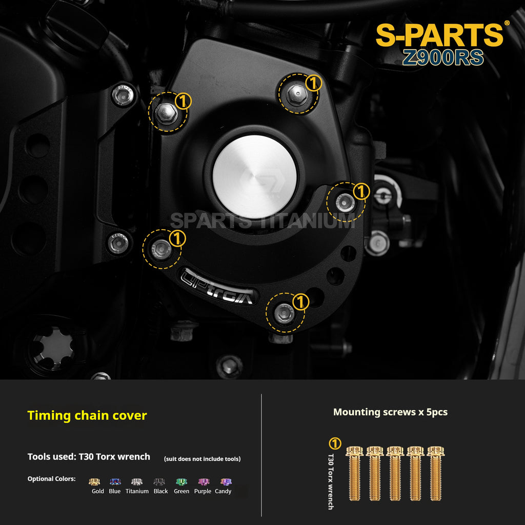 SPARTS Titanium Screw Set for Kawasaki Z900RS – Motorcycle Upgrade Kit