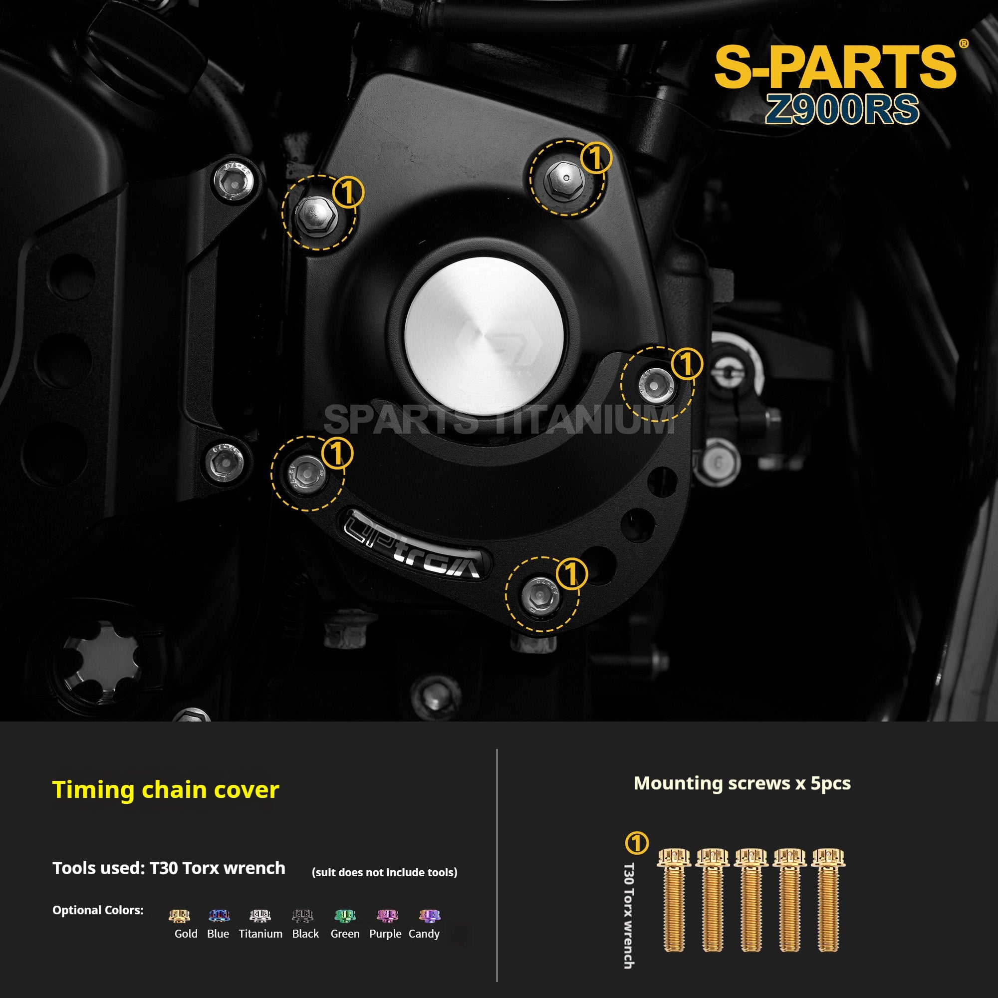SPARTS Titanium Screw Set for Kawasaki Z900RS – Motorcycle Upgrade Kit