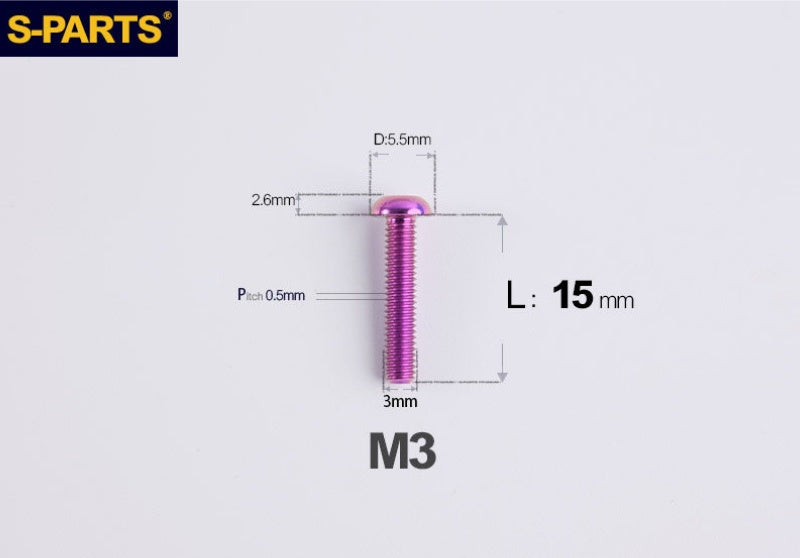 SPARTS A2 Button Head M3 Titanium Bolt