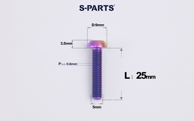 SPARTS M5 Titanium Bolt A2 Dome Head | Ultra-Light TC4 Bike Brake Caliper Bolt