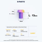 S-PARTS TC4 Titanium Mirror Plug Bolt M8 M10 RH/LH for Motorcycle