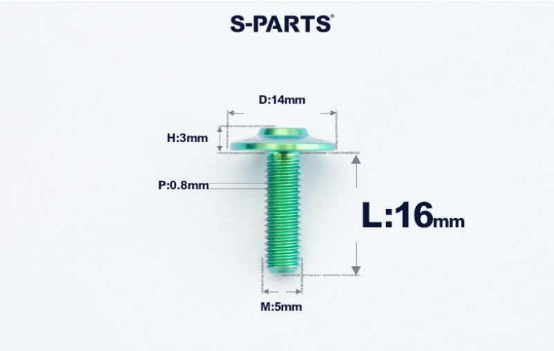 SPARTS A3 Dome Head M5 D14 Titanium Bolt | TC4 Motorcycle & E-Bike Fastener
