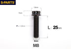 S-PARTS STAN M8 A3 Series Titanium Bolts – Standard Head TC4 Fasteners for Motorcycle & E-Motorcycle