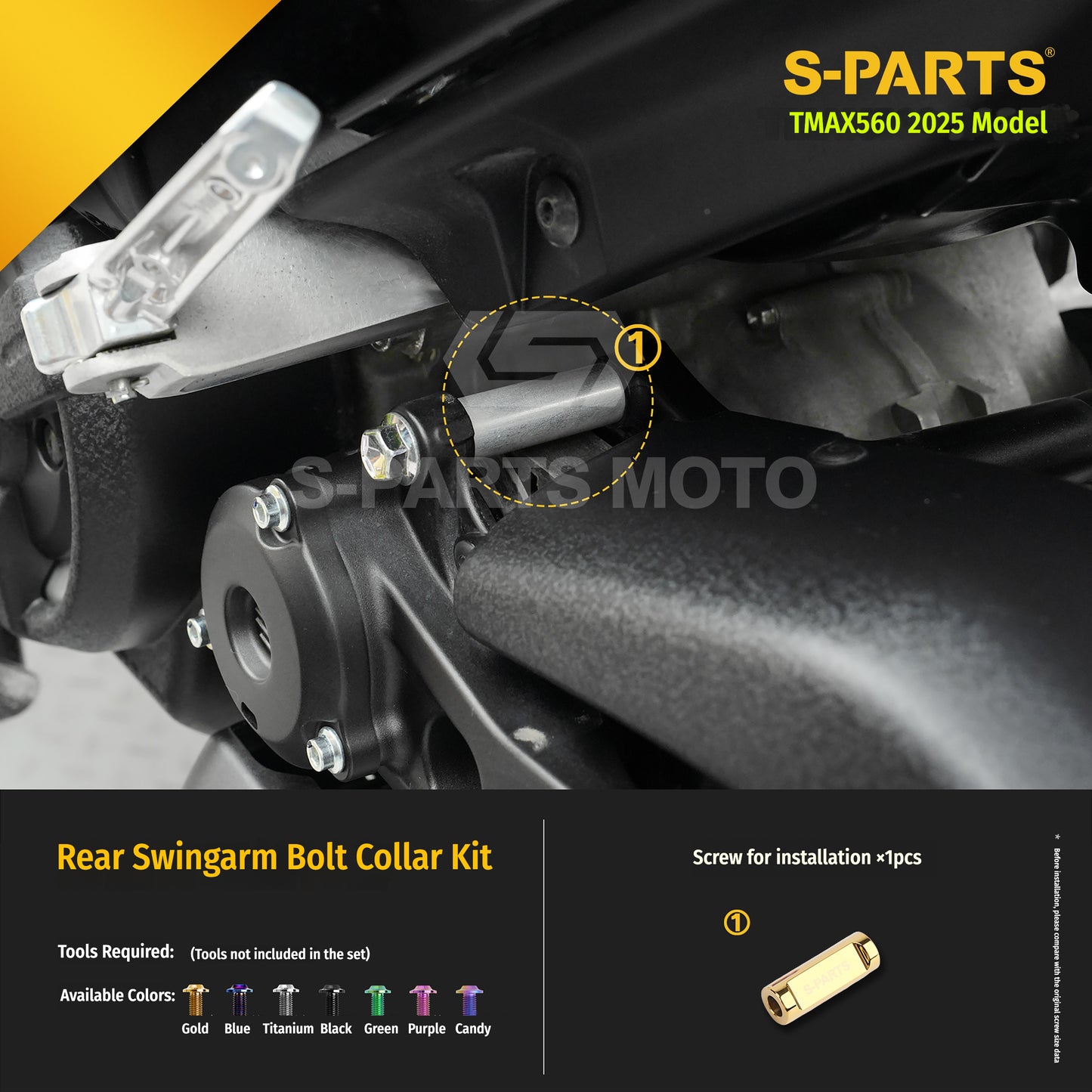 SPARTS Titanium Bolt Kit for YAMAHA TMAX560 2025-Rear Swingarm & Rear Wheel Section
