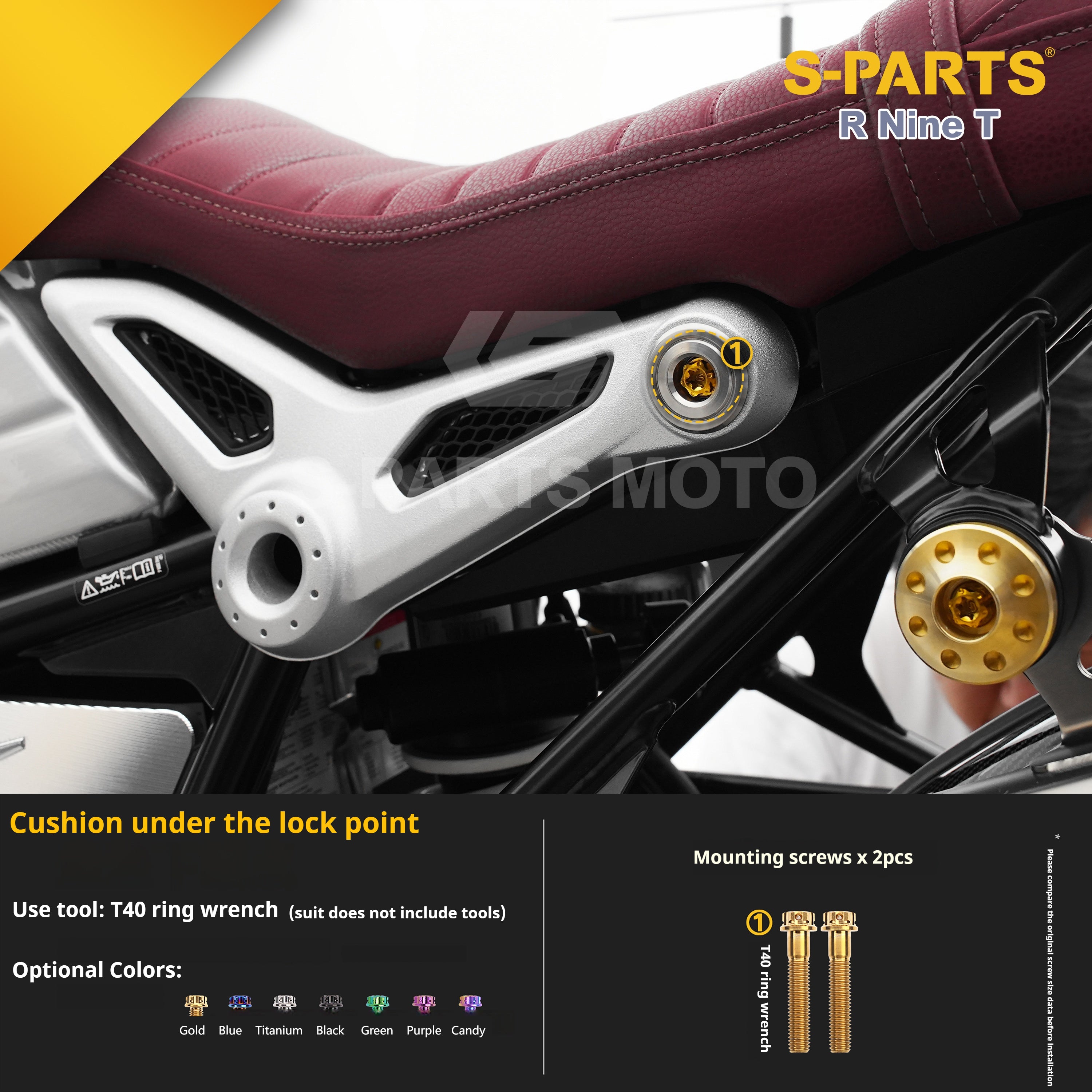 SPARTS BMW RnineT Titanium Alloy Motorcycle Bolt Upgrade Kit