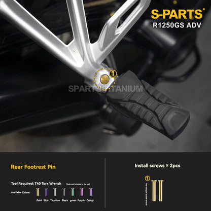 SPARTS Titanium Engine Cover, Exhaust & Crash Bar Bolt Kit for BMW R1250GS / ADV