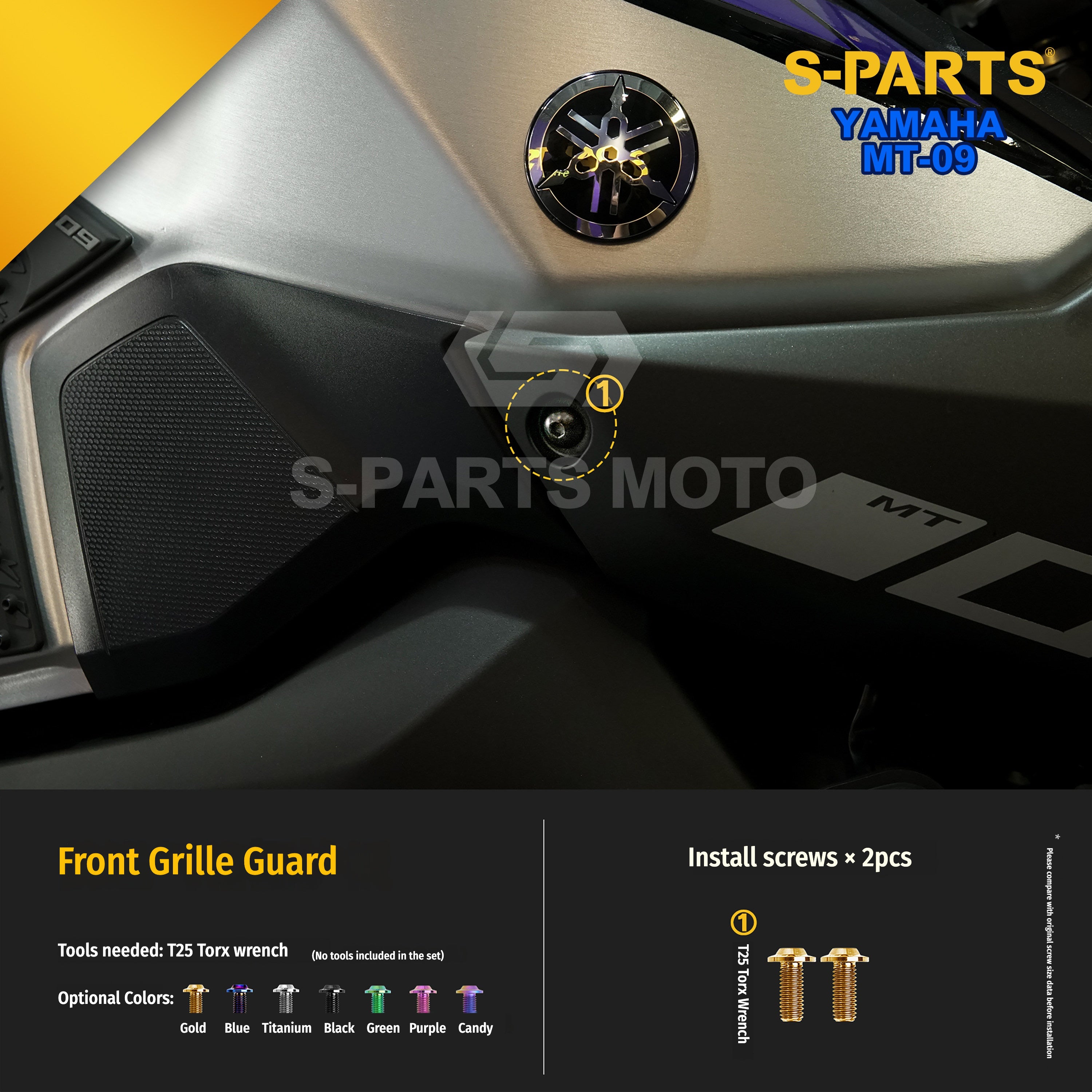 SPARTS Yamaha MT-09 Titanium Bolt Kit | TC4 Grade Motorcycle Fasteners