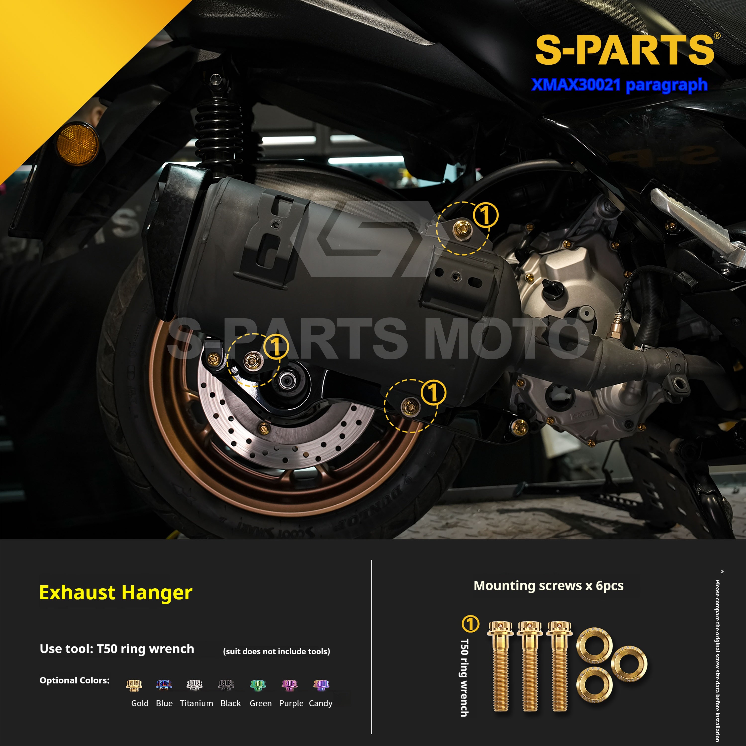 SPARTS Titanium Screw Set for Yamaha XMAX 300 2021 –  CNC Titanium Upgrade Kit