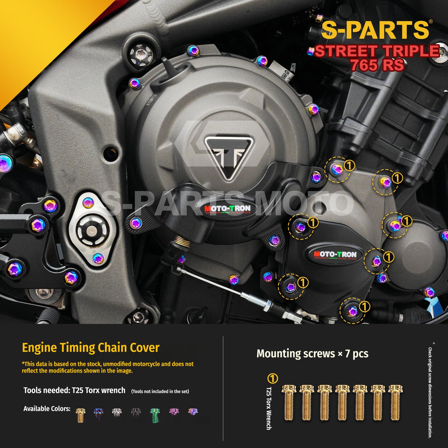 SPARTS Titanium Bolts for Triumph Street Triple 765 RS – Engine & Exhaust Upgrade Fasteners