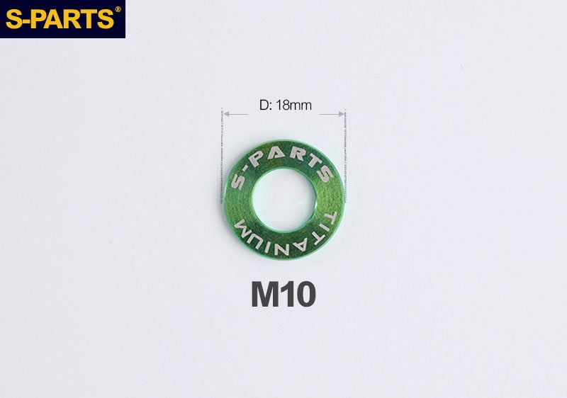 S-PARTS M8 / M10 / M12 / M14 TC4 Titanium Flat Washers for E-Bikes, Motorcycles & Bicycles