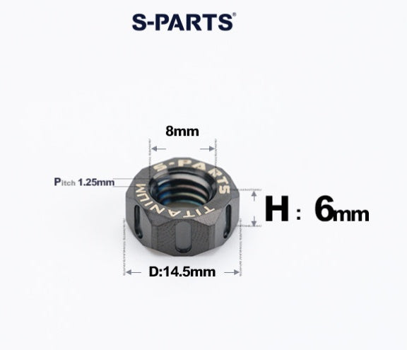 SPARTS Black Titanium Alloy Hex Nuts – TC4 Motorcycle Locking & Fastening Nuts  M4 M5 M6 M8 M10 M12