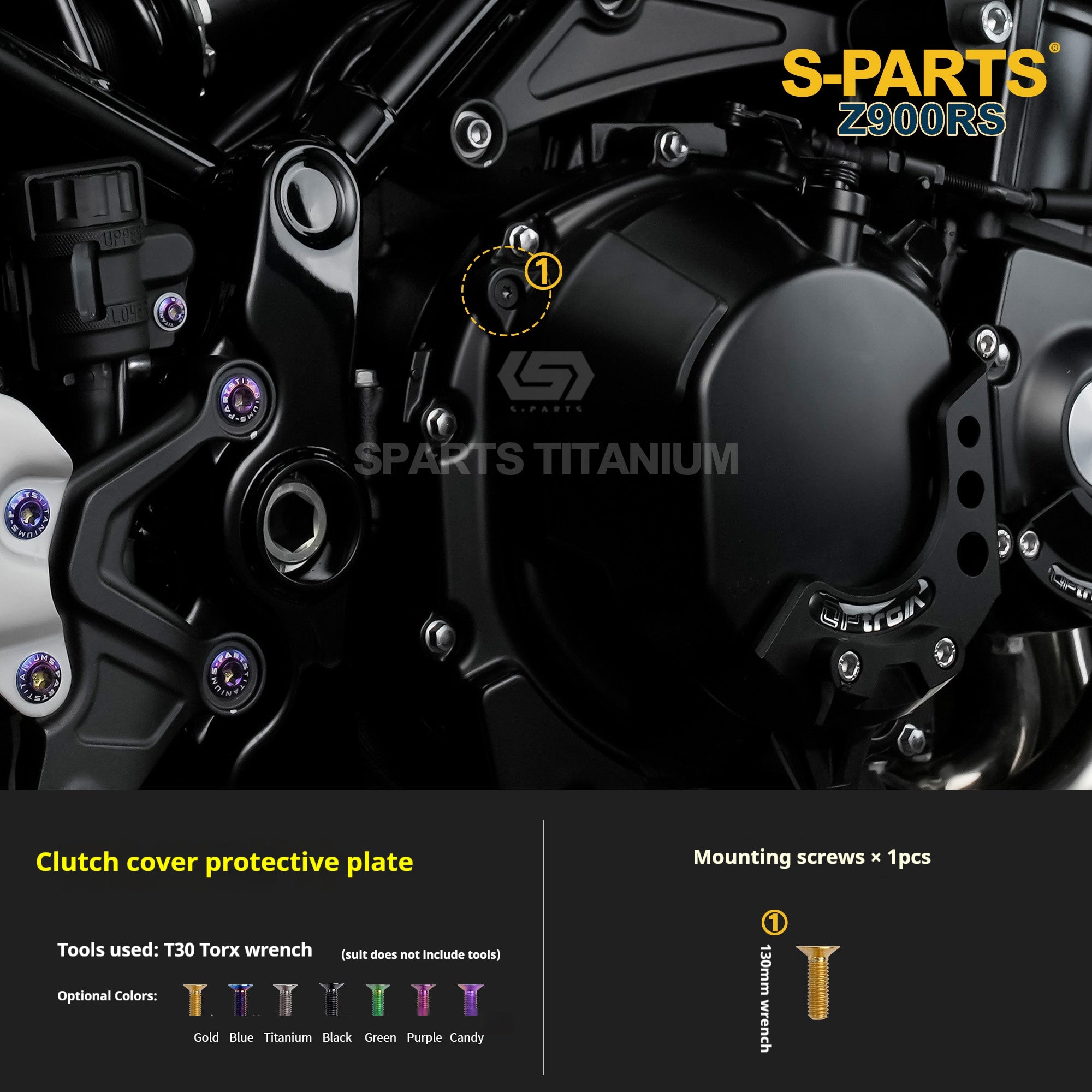 SPARTS Titanium Screw Set for Kawasaki Z900RS – Motorcycle Upgrade Kit