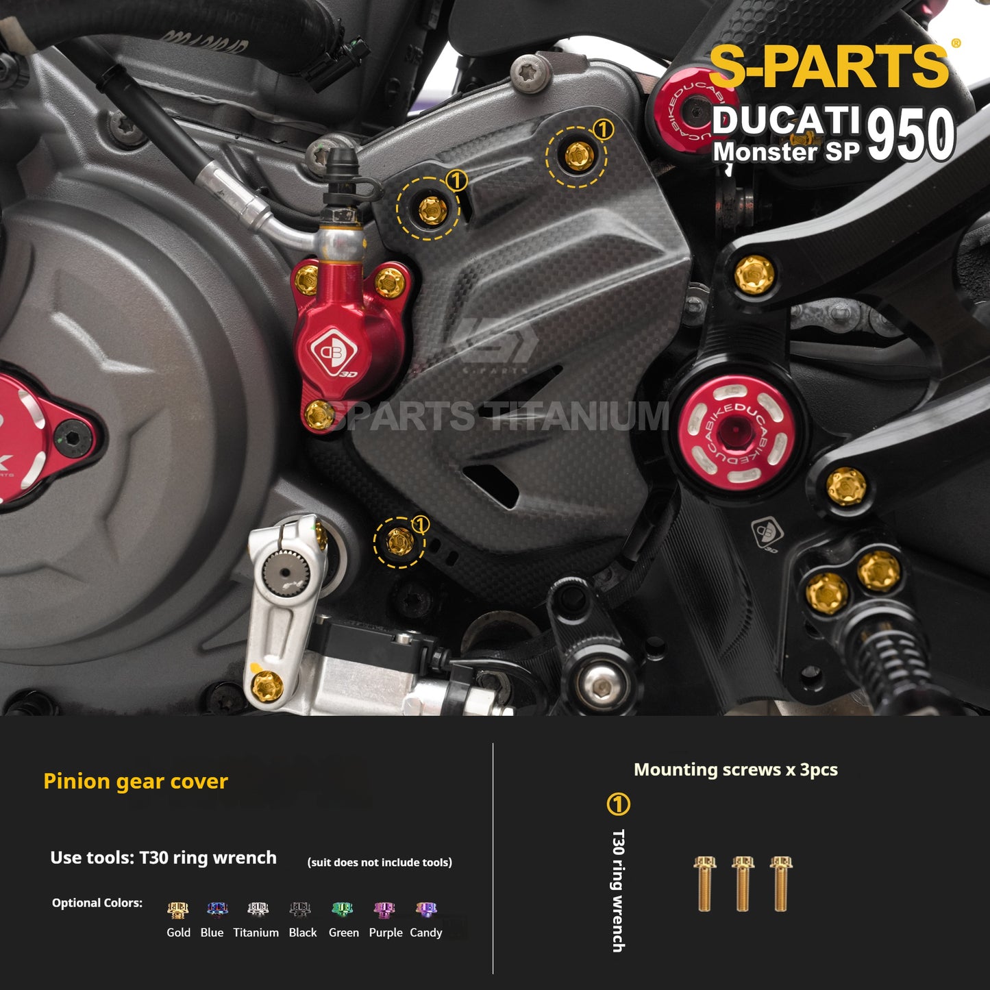 SPARTS Ducati New Monster SP 950 Titanium Alloy Bolts