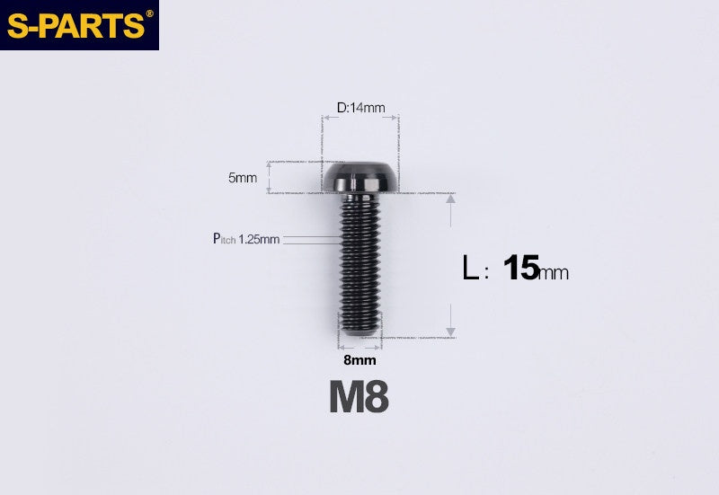 S-PARTS M8 A2 Series TC4 Titanium Bolts – Button Head Fasteners for Bicycle & E-Bike Upgrades