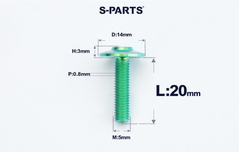 SPARTS A3 Dome Head M5 D14 Titanium Bolt | TC4 Motorcycle & E-Bike Fastener