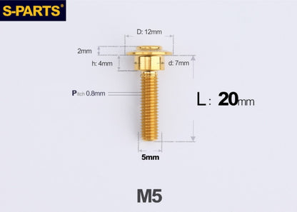 SPARTS M5 Titanium Button Head Shoulder Bolt