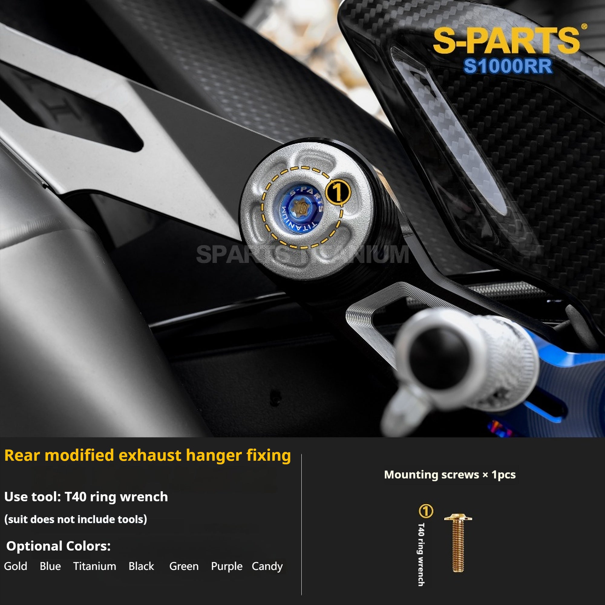 SPARTS TC4 Titanium Bolt Kit Compatible with BMW S1000RR — Full Motorcycle Upgrade Fastener Set