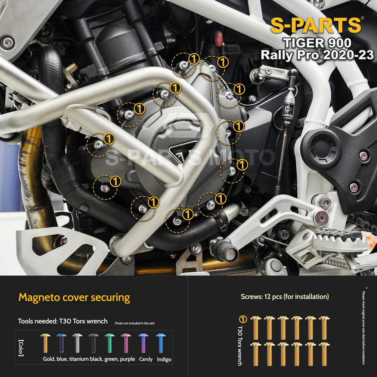 SPARTS Triumph Tiger 900 Rally Pro (2020–2023) Motorcycle Modified Titanium Alloy Bolts