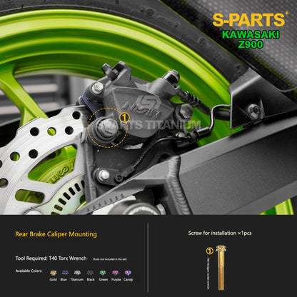 S-PARTS Titanium Fasteners Suspension & Brake System Bolt Kit for Kawasaki Z900