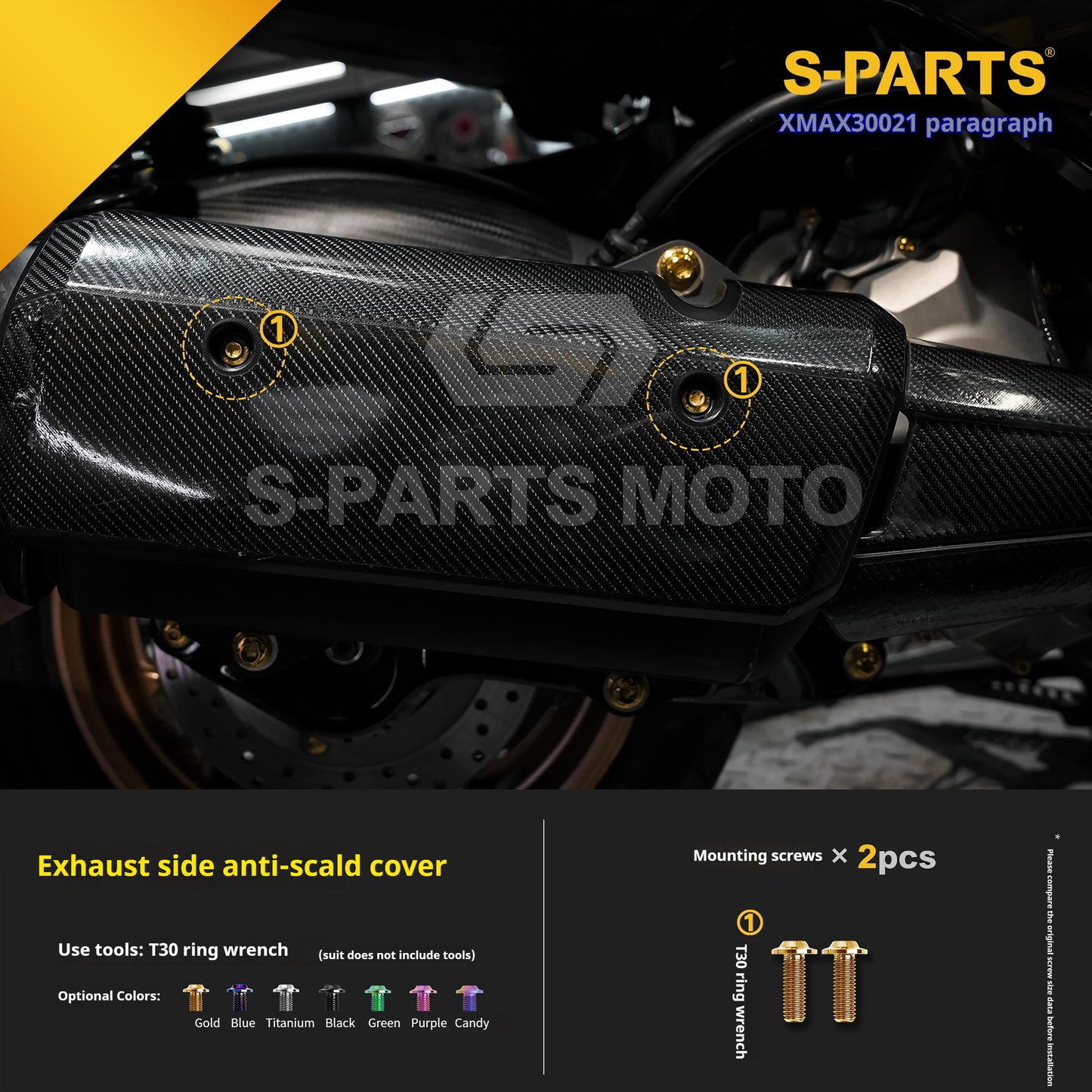 SPARTS 2021 XMAX300 YAMAHA Motorcycle Modified Titanium Alloy Bolts Screws