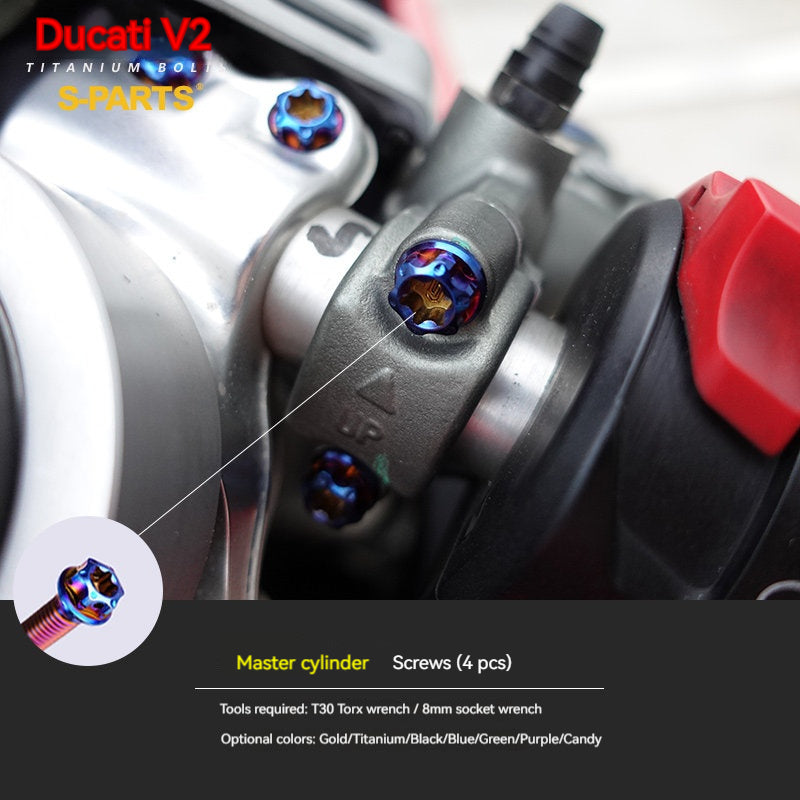 S-PARTS  Compatible with / Suitable for Ducati DUCATI V2 Full Titanium Bolt Kit