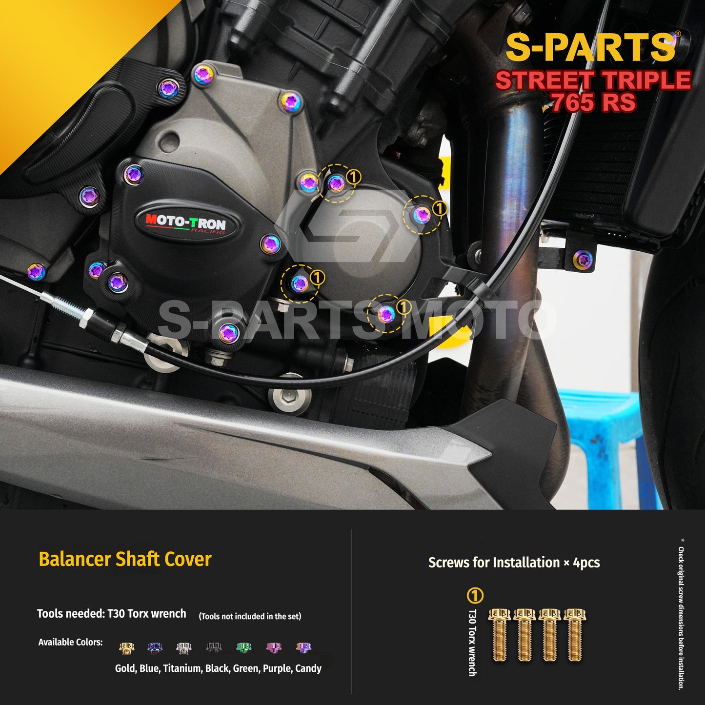 SPARTS Titanium Bolts for Triumph Street Triple 765 RS – Engine & Exhaust Upgrade Fasteners
