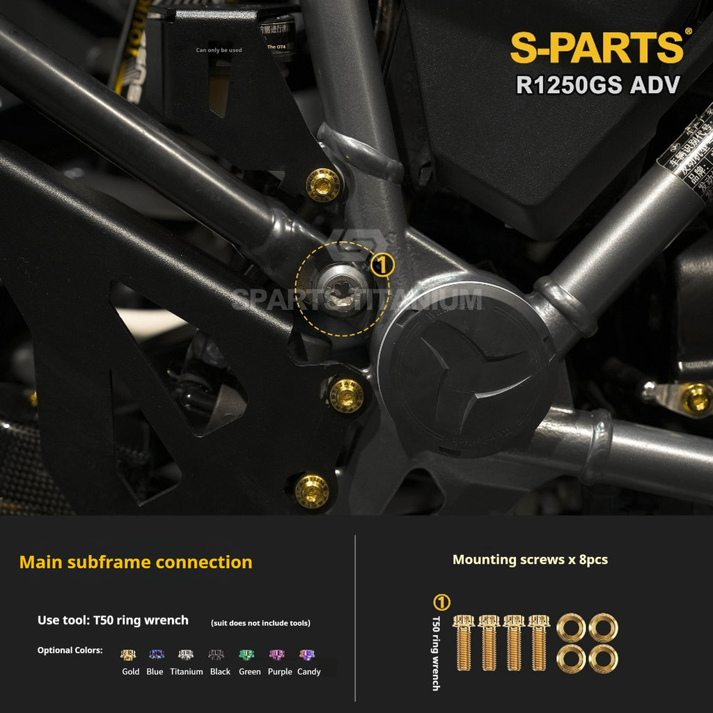 SPARTS Titanium Bolt Kit for BMW R 1250GS ADV – CNC Titanium Upgrade Kit