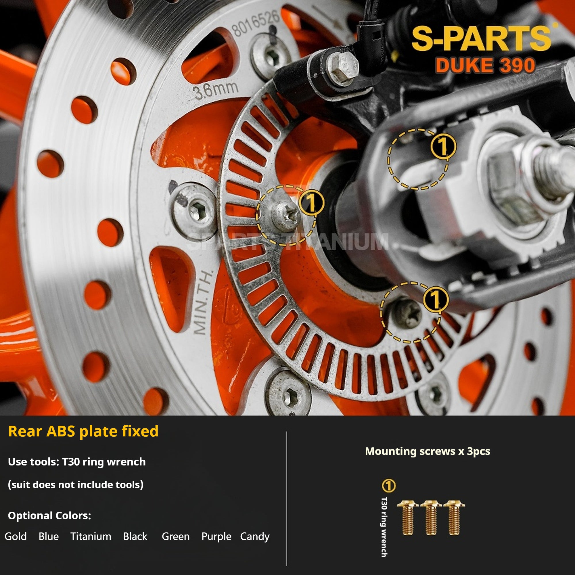 SPARTS Stan KTM DUKE 390 Dedicated · TC4 Titanium Full Motorcycle Bolt Kit