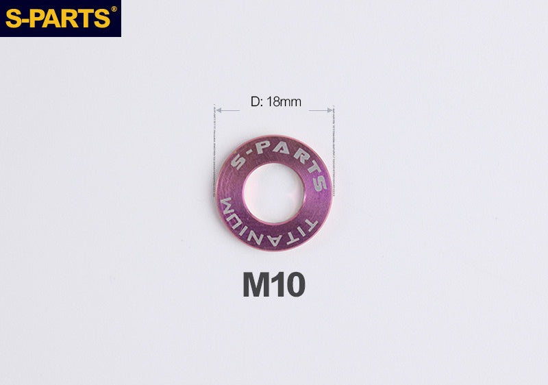 S-PARTS M8 / M10 / M12 / M14 TC4 Titanium Flat Washers for E-Bikes, Motorcycles & Bicycles