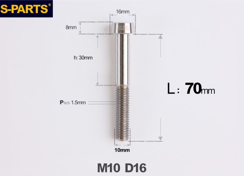SPARTS Titanium Security Bolt M10 D16 P1.5 – Brake Caliper Locking Screw for Motorcycle