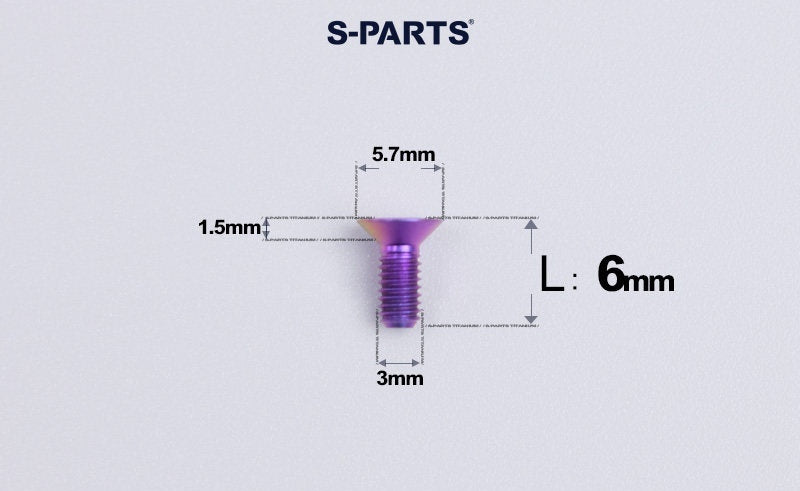 SPARTS Series M3 L6-30 Countersunk Titanium Bolt