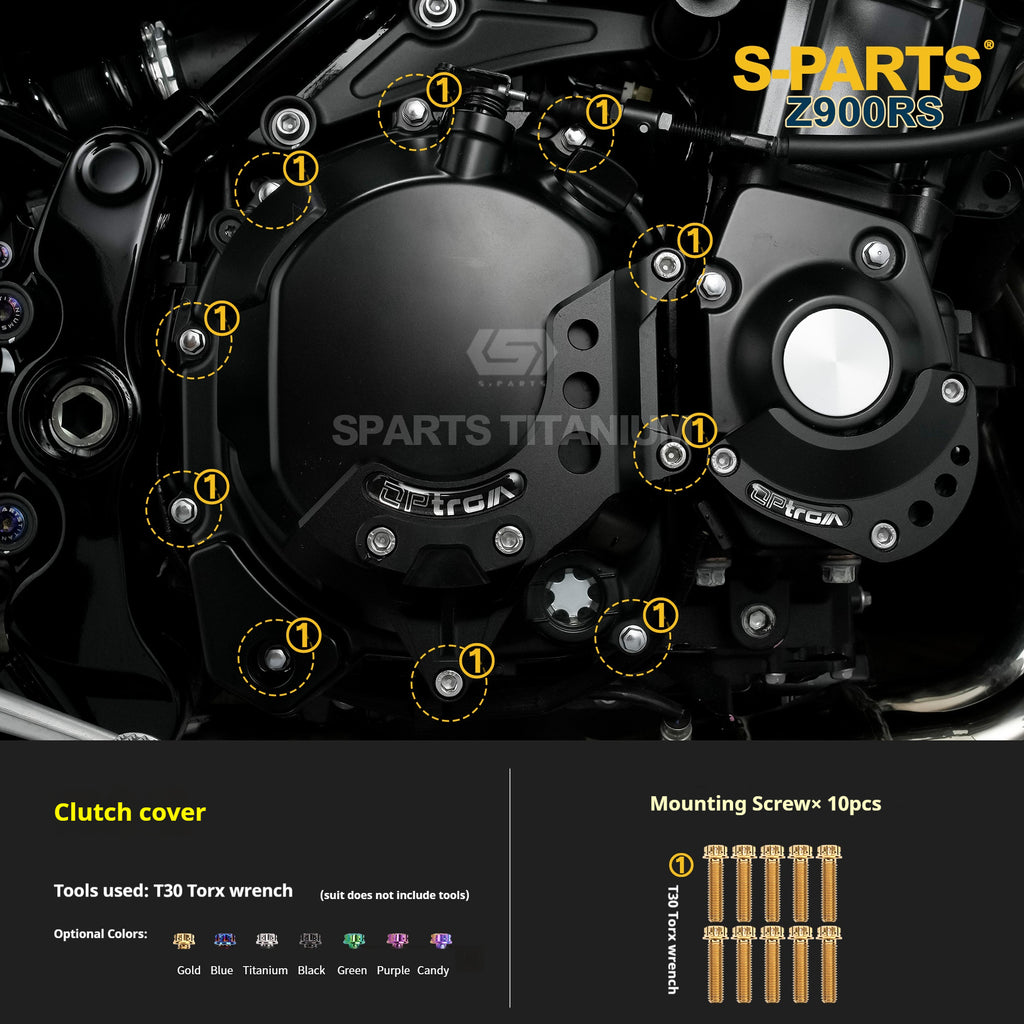 SPARTS Titanium Screw Set for Kawasaki Z900RS – Motorcycle Upgrade Kit
