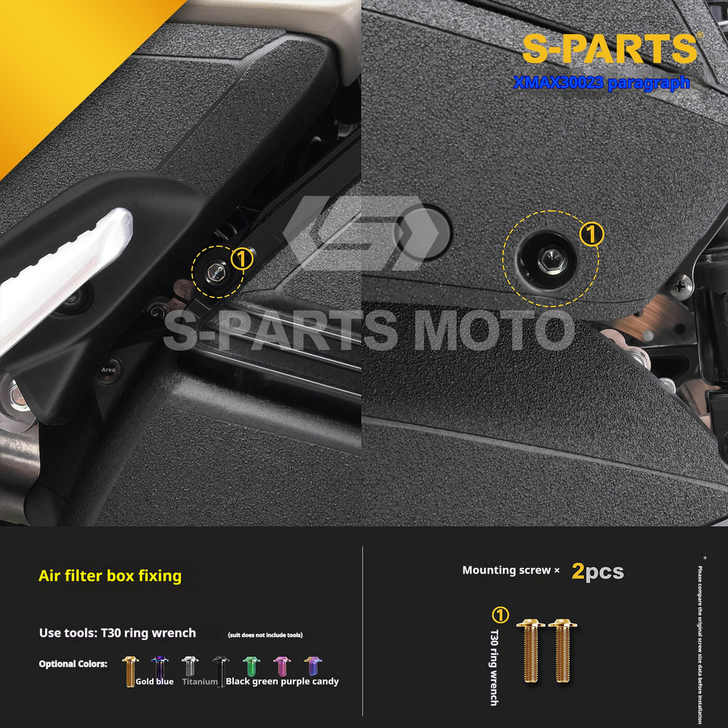 SPARTS Titanium Bolt Set for 2023 XMAX300 | Yamaha Motorcycle Titanium Bolt Upgrade