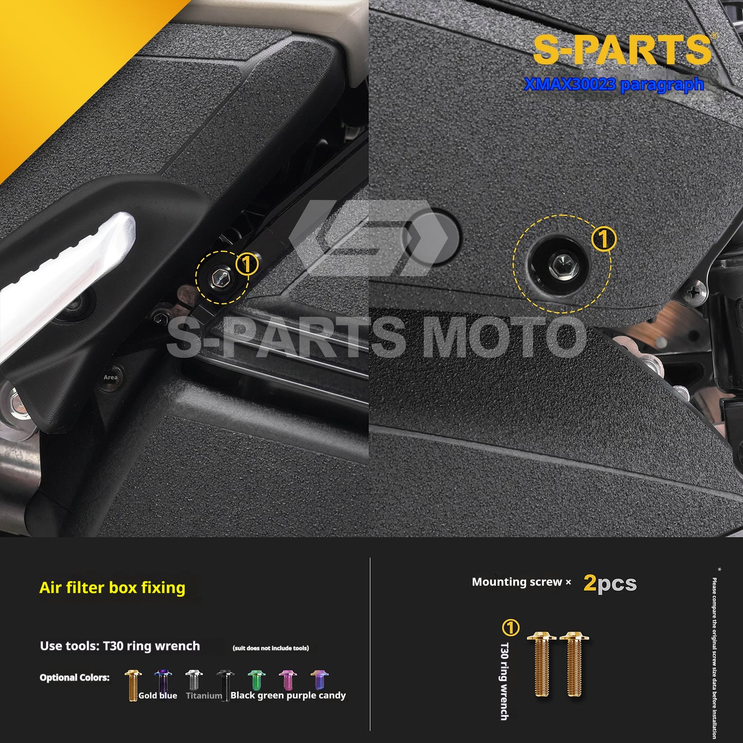 SPARTS Titanium Bolt Set for 2023 XMAX300 | Yamaha Motorcycle Titanium Bolt Upgrade