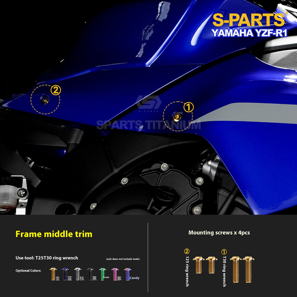 SPARTS Titanium Bolt Kit for Yamaha YZF-R1– CNC Titanium Upgrade Kit- 2/2