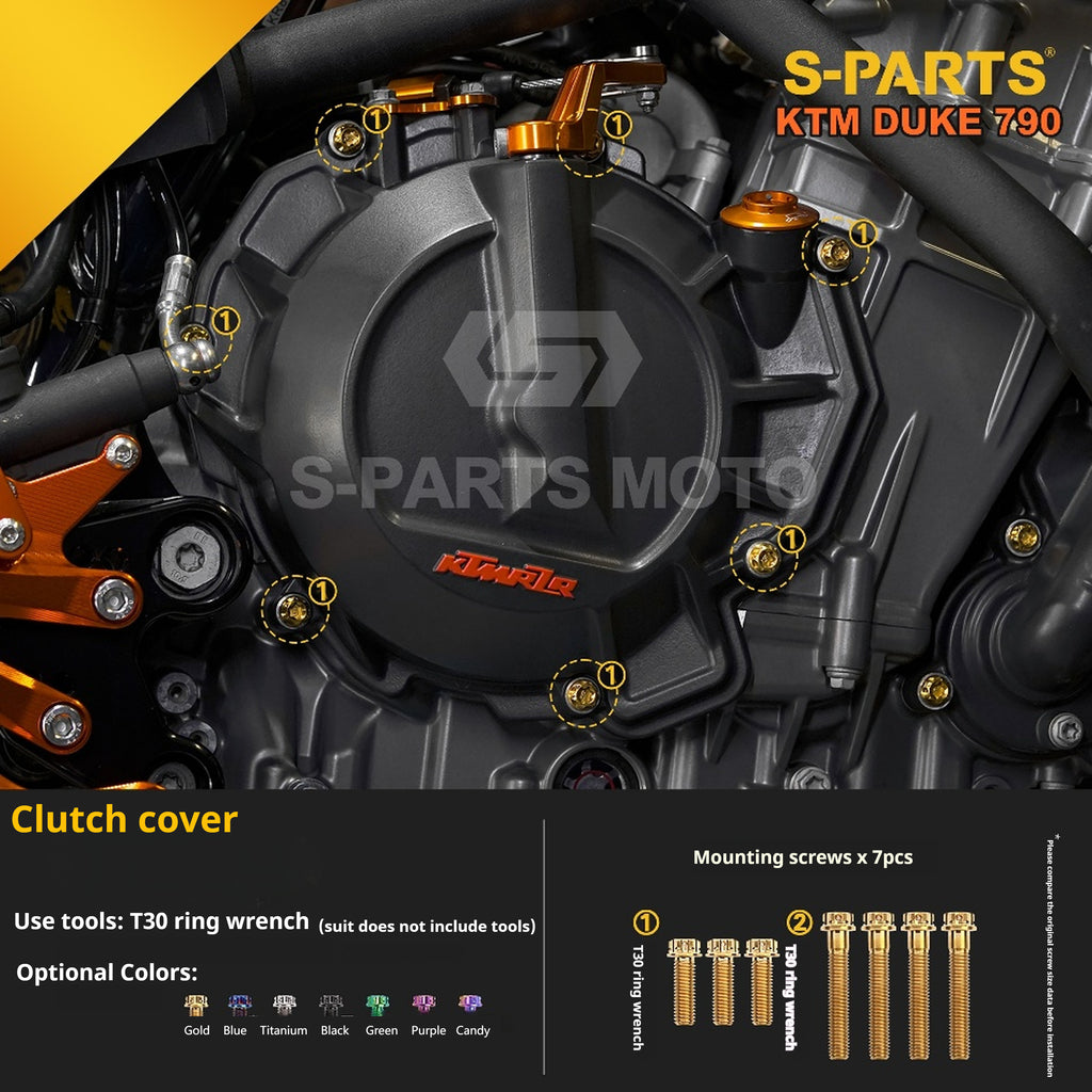 SPARTS TC4 Titanium Bolt Kit Compatible with KTM DUKE 790 – Full Motorcycle Fastener Upgrade