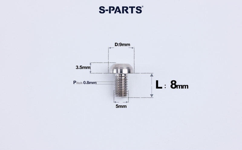 SPARTS M5 Titanium Bolt A2 Dome Head | Ultra-Light TC4 Bike Brake Caliper Bolt