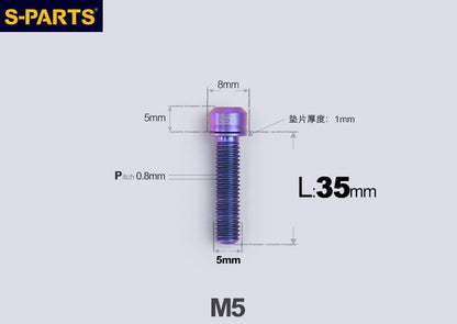SPARTS M5 L10-50mm Titanium Alloy Screws