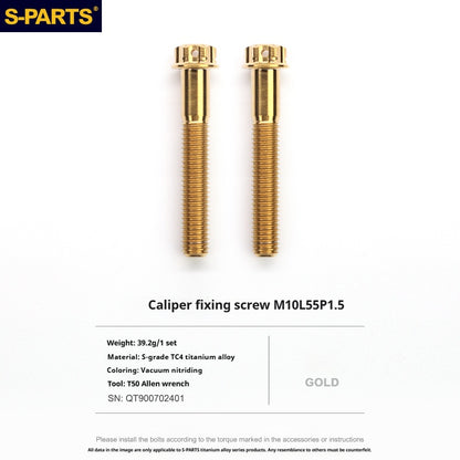 SPARTS Titanium Alloy Lower Caliper Bolt Kit for BREMBO GP4 RX with 100mm Mounting Points