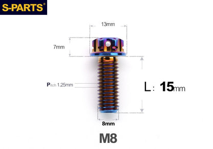 S-PARTS STAN M8 A3 Series Titanium Bolts – Standard Head TC4 Fasteners for Motorcycle & E-Motorcycle
