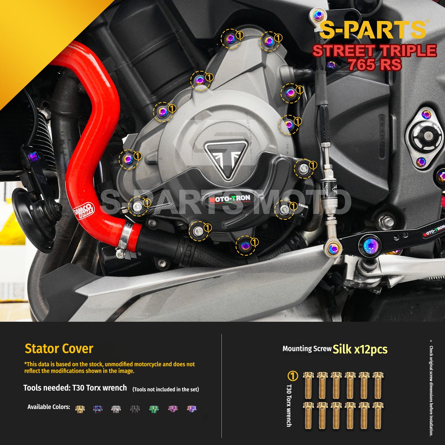 SPARTS Titanium Bolts for Triumph Street Triple 765 RS – Engine & Exhaust Upgrade Fasteners