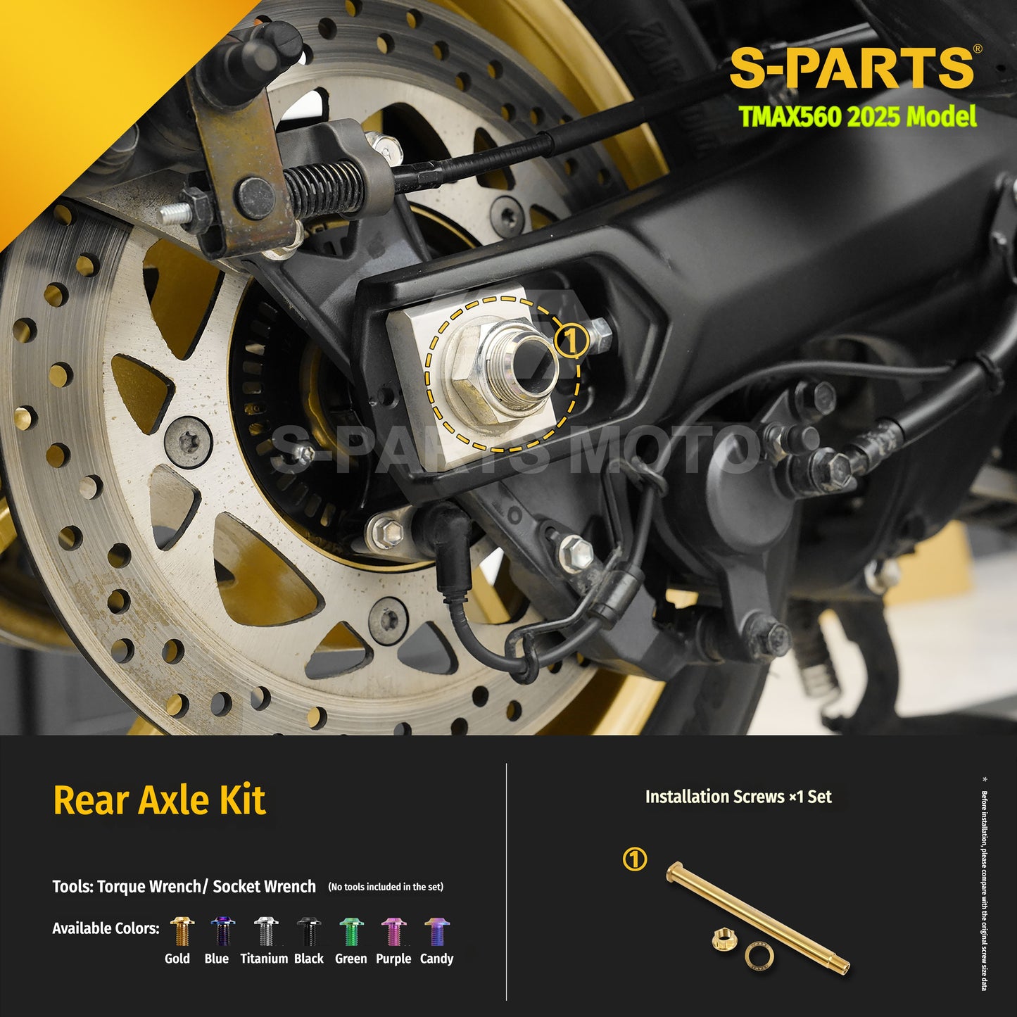 SPARTS Titanium Bolt Kit for YAMAHA TMAX560 2025-Front Section