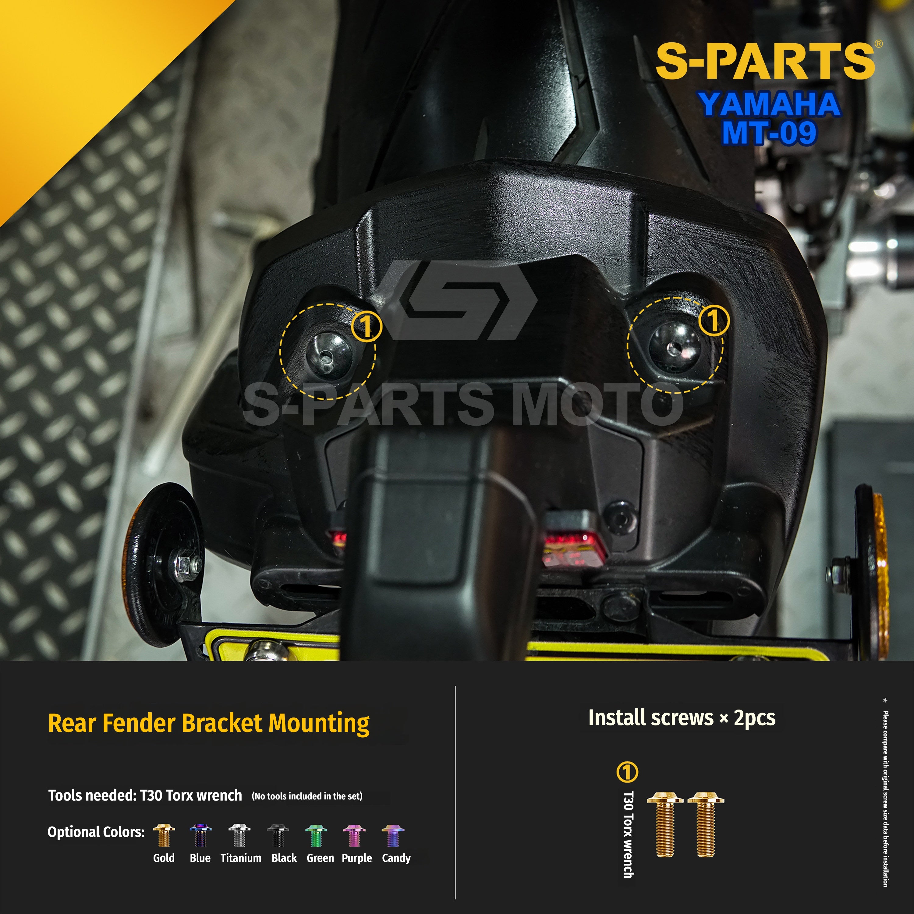 SPARTS Yamaha MT-09 Titanium Bolt Kit | TC4 Grade Motorcycle Fasteners