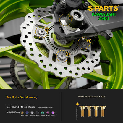 S-PARTS Titanium Fasteners Suspension & Brake System Bolt Kit for Kawasaki Z900